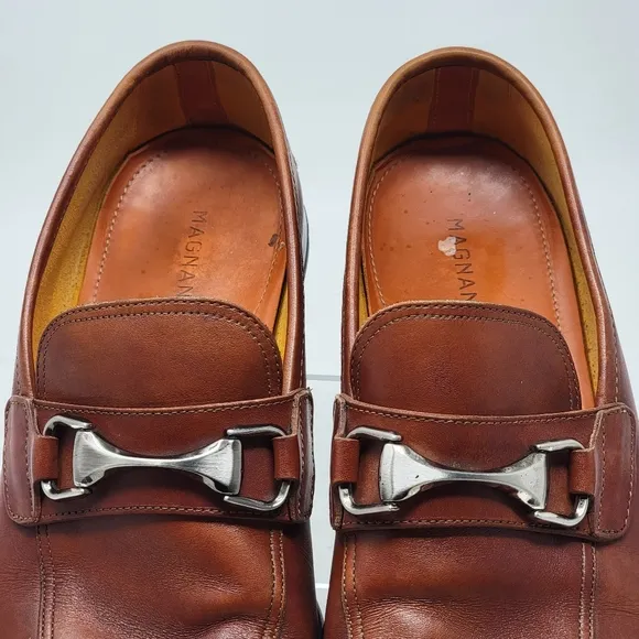 Magnanni Tazon Metal Bit Loafer Cognac Leather Shoes Men's Size 7 M Pre-owned