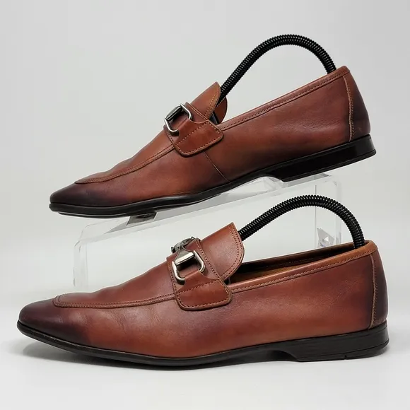 Magnanni Tazon Metal Bit Loafer Cognac Leather Shoes Men's Size 7 M Pre-owned