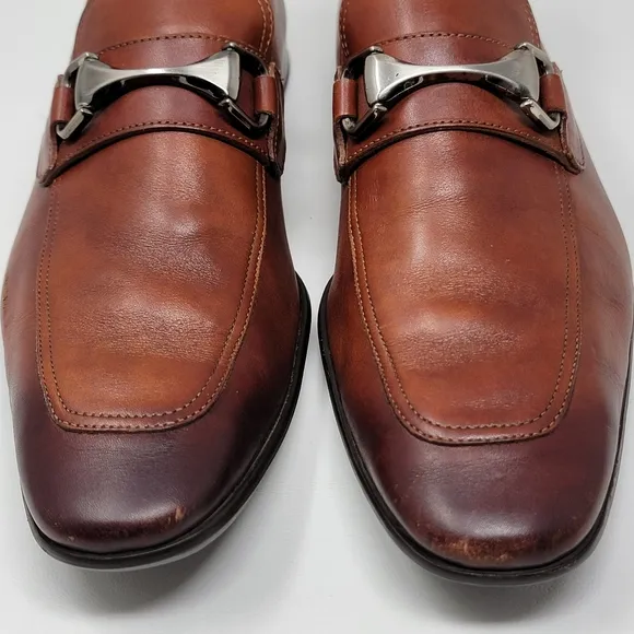 Magnanni Tazon Metal Bit Loafer Cognac Leather Shoes Men's Size 7 M Pre-owned