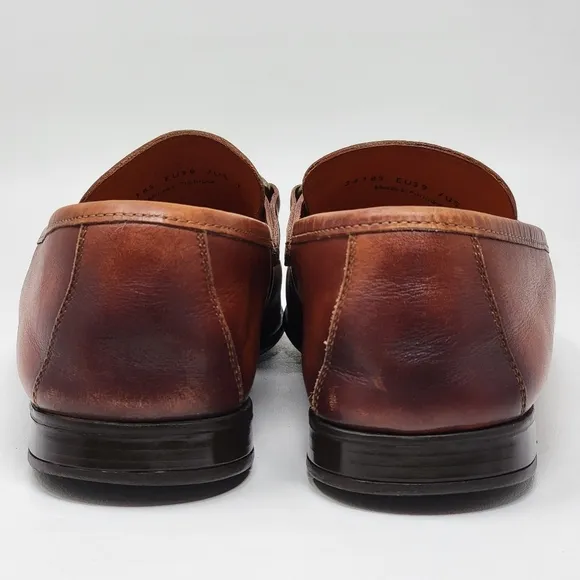 Magnanni Tazon Metal Bit Loafer Cognac Leather Shoes Men's Size 7 M Pre-owned