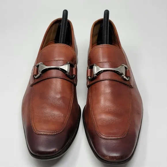 Magnanni Tazon Metal Bit Loafer Cognac Leather Shoes Men's Size 7 M Pre-owned