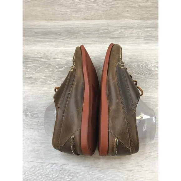 Maine Mountain Moc Men's Walk On Shoes Brown Leather Lace-Up Casual 9D