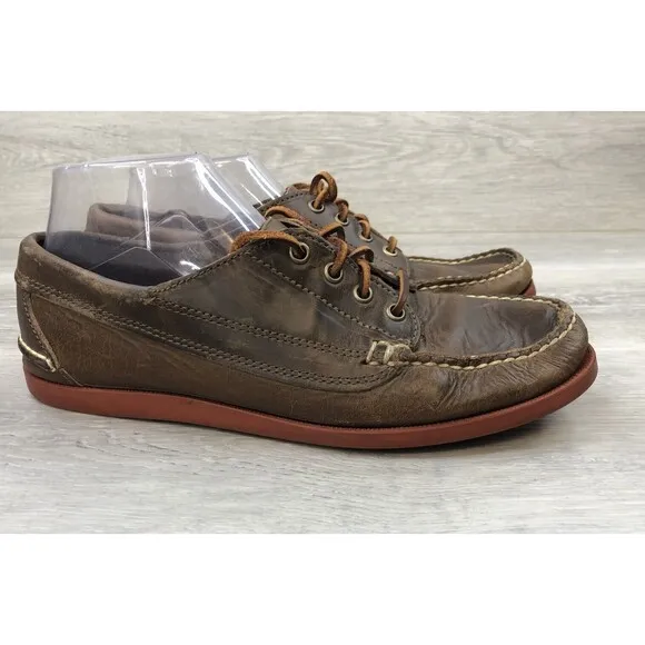 Maine Mountain Moc Men's Walk On Shoes Brown Leather Lace-Up Casual 9D