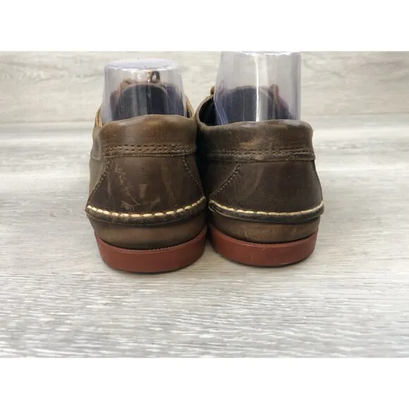 Maine Mountain Moc Men's Walk On Shoes Brown Leather Lace-Up Casual 9D
