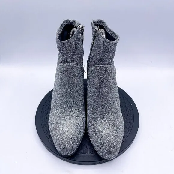 Marc Fisher Dyvine Women's Heeled Booties Ankle Boots Metallic Silver Size 6.5