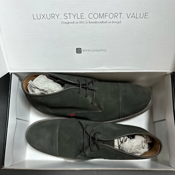 MARC JOSEPH NEW YORK 'Lenox Ave' Olive Suede Ankle Boots
