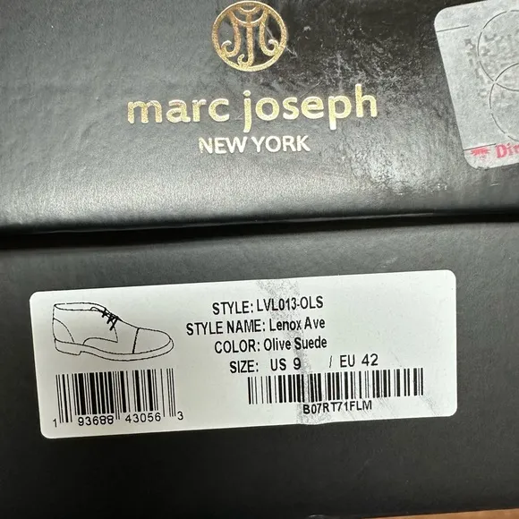 MARC JOSEPH NEW YORK 'Lenox Ave' Olive Suede Ankle Boots