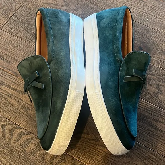 Marc Nolan Odell Green Suede Belgian Loafers Size 9 Shoes