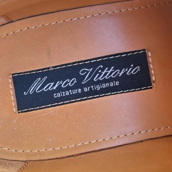 Marco Vittorio Mens Black Italian Leather Monk Strap Buckle Dress Shoes Sz 10.5