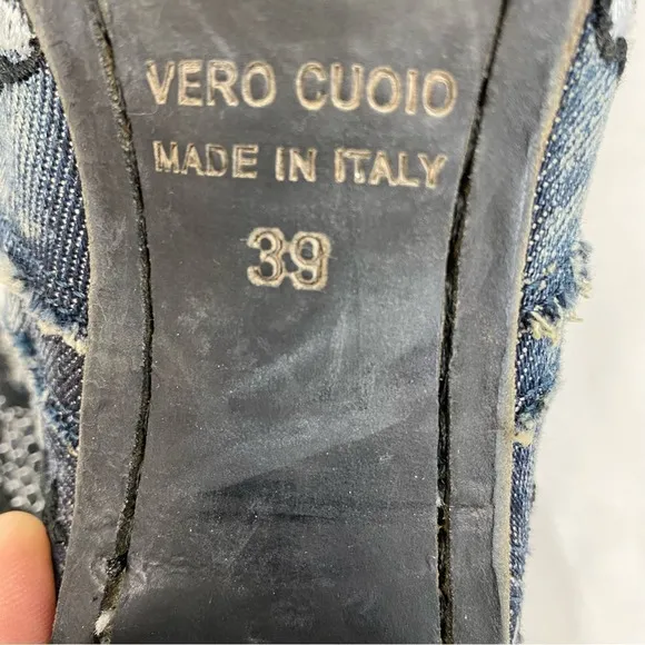 MARCODELLI INDIGO BOOTS SUNDANCE COLLECTION WESTERN EMBROIDERED SZ 7