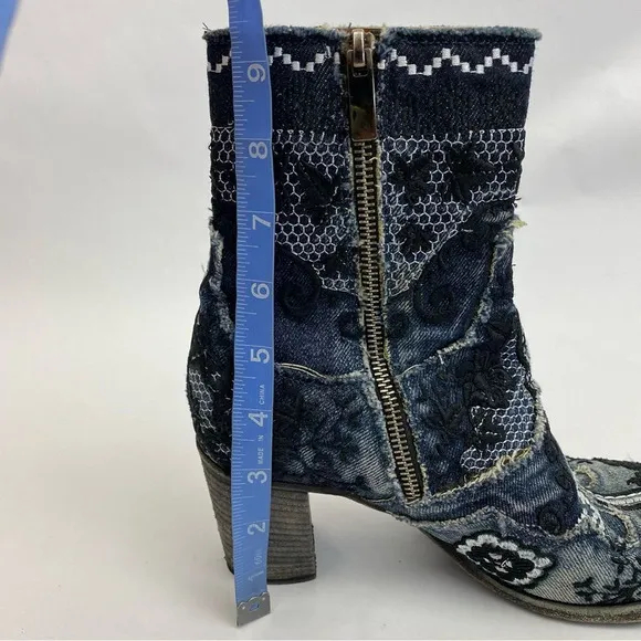 MARCODELLI INDIGO BOOTS SUNDANCE COLLECTION WESTERN EMBROIDERED SZ 7