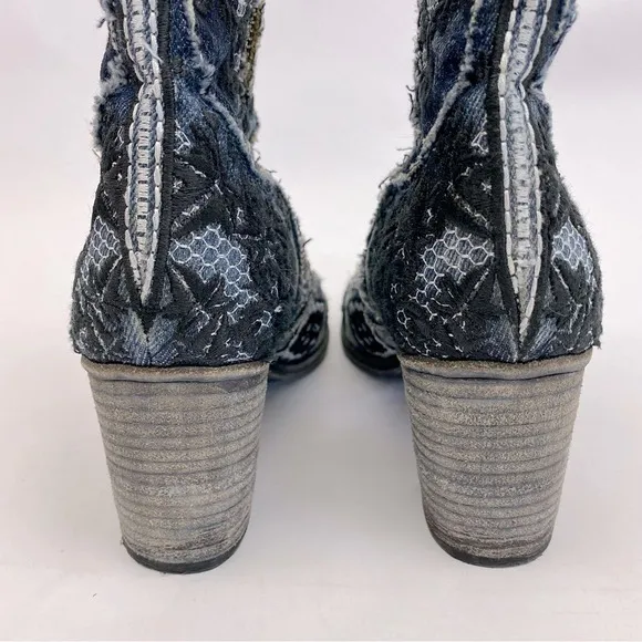 MARCODELLI INDIGO BOOTS SUNDANCE COLLECTION WESTERN EMBROIDERED SZ 7