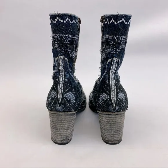 MARCODELLI INDIGO BOOTS SUNDANCE COLLECTION WESTERN EMBROIDERED SZ 7