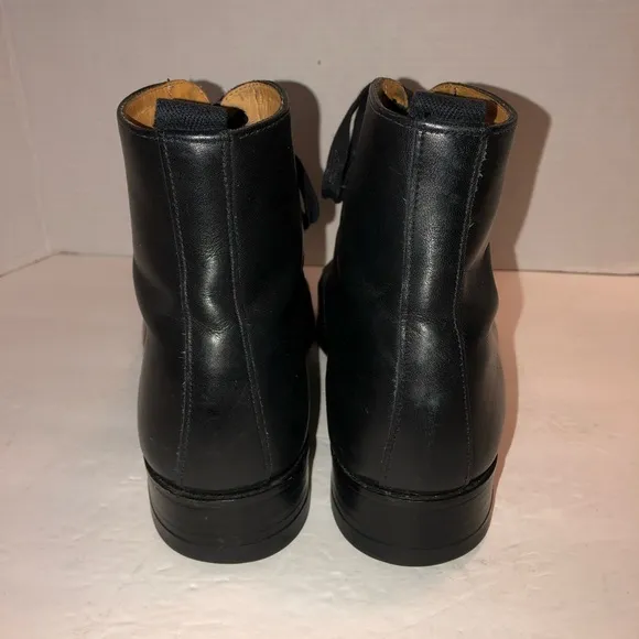 Mark McNairy Mens Black Leather Derby Combat Boots Shoes sz 10