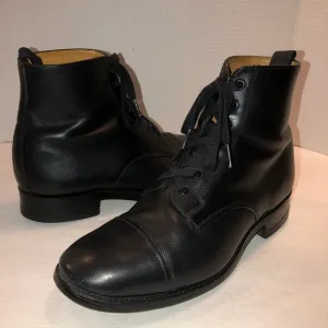 Mark McNairy Mens Black Leather Derby Combat Boots Shoes sz 10