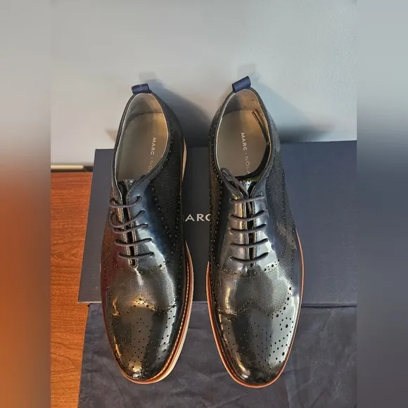 Mark Nolan Patent Vegan leather blue size 10 lace up shoes