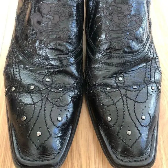 Mark Nason &quot;Rock Lives&quot; Dragon Black Leather Loafers Shoes Mens Size 10 Studded