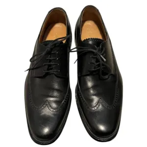 Martin Dingman Wingtip Derby Men's 9.5 Dress Shoes Classic Italy Leather Black