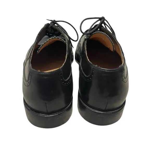 Martin Dingman Wingtip Derby Men's 9.5 Dress Shoes Classic Italy Leather Black