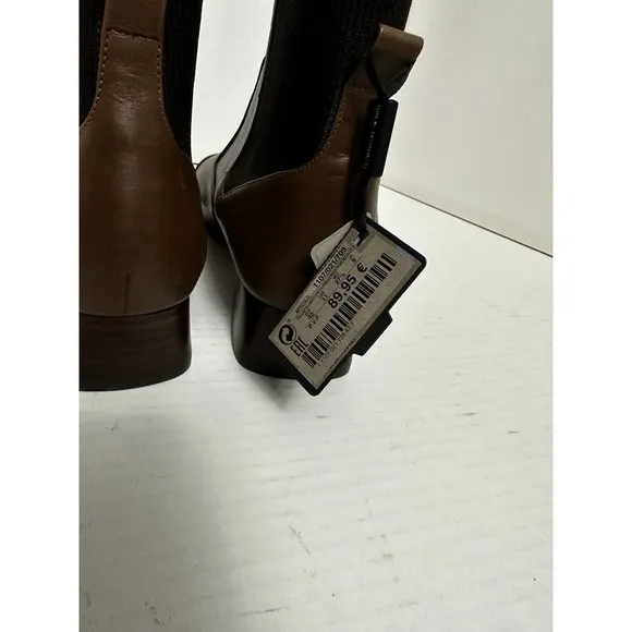 Massimo Dutti Size 11 Leather Slip On Ankle Boots