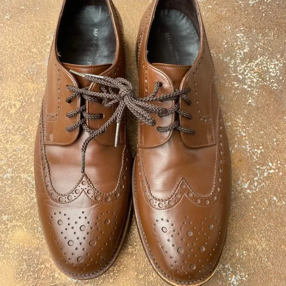 Massimo Emporio Mens Leather brogue oxford Loafer Dress Shoes Brown Spain 9M