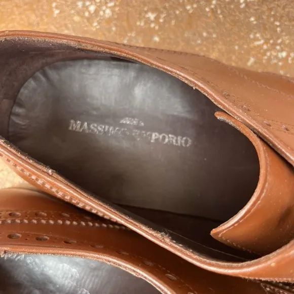Massimo Emporio Mens Leather brogue oxford Loafer Dress Shoes Brown Spain 9M