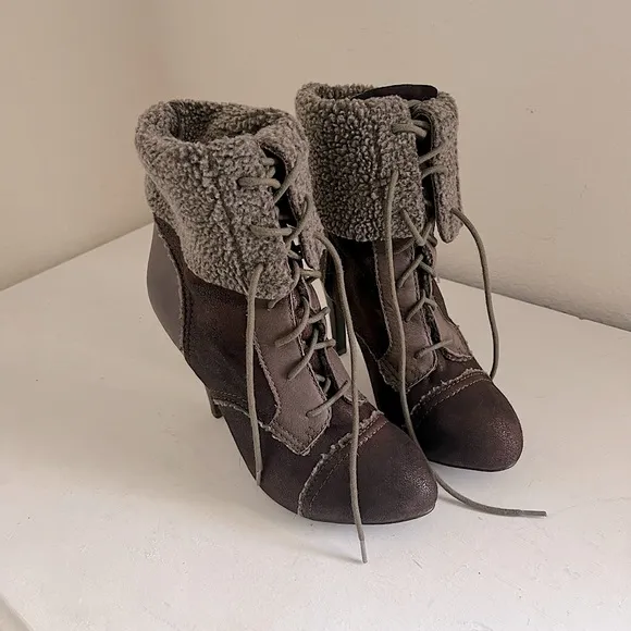 MAX STUDIO Bootie/Mid-Calf Boot Faux Shearling
