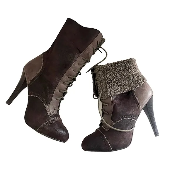 MAX STUDIO Bootie/Mid-Calf Boot Faux Shearling