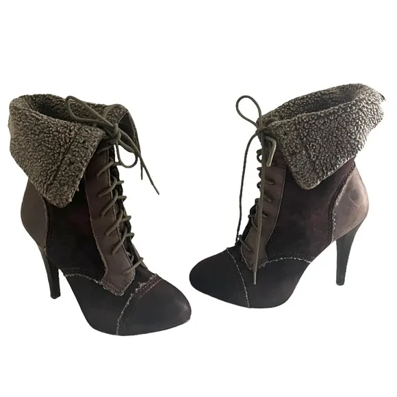 MAX STUDIO Bootie/Mid-Calf Boot Faux Shearling