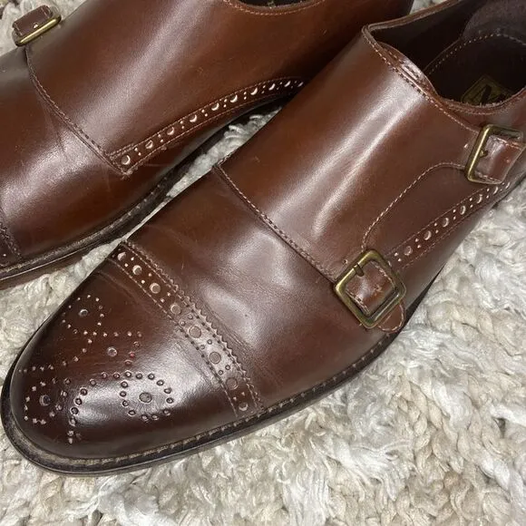 Men BRUNO MAGLI ITALY 10.5 M Brown MONK STRAP SHOES Loafers