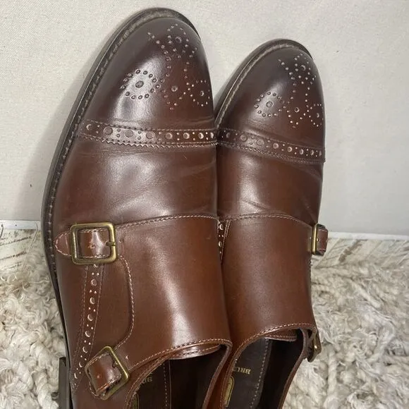Men BRUNO MAGLI ITALY 10.5 M Brown MONK STRAP SHOES Loafers