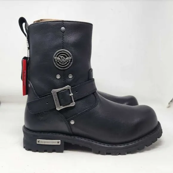 Men's 10 EEE Milwaukee Leather classic engineer motorcycle zip boots 10 X-Wide