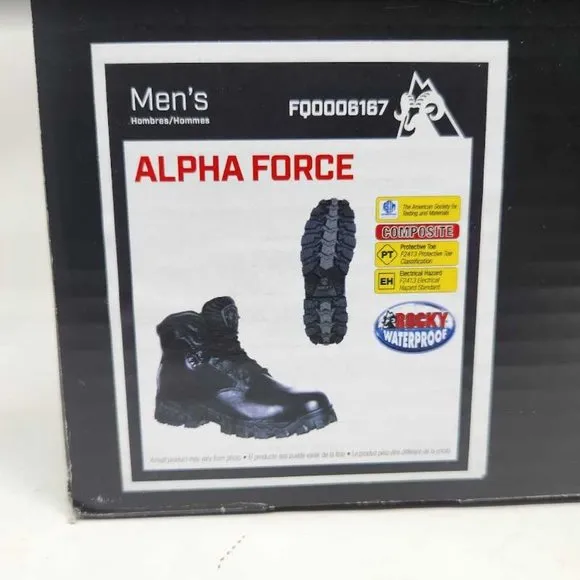 Men's 11.5W Rocky Boots Alpha Force combat comp toe FQ0006167 11.5 Wide