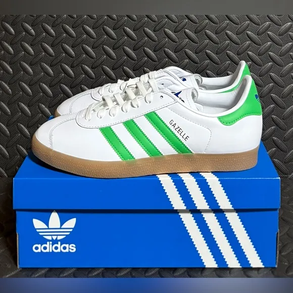 Mens‎ Adidas Athletic Sneakers White Green Mens Size 10