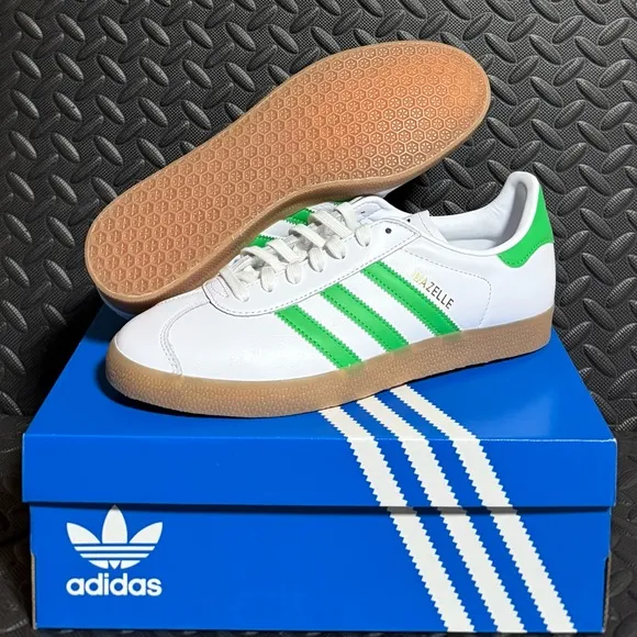 Mens‎ Adidas Athletic Sneakers White Green Mens Size 10