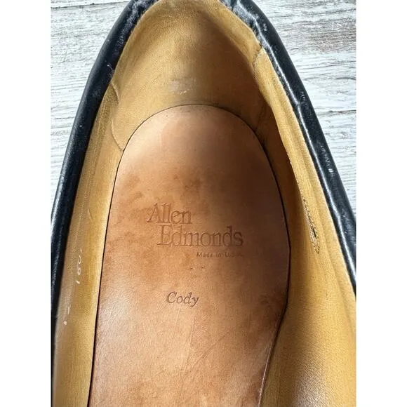 Men's Allen Edmonds 'Cody' Black Woven Leather Kiltie Tassel Loafers Sz 12D