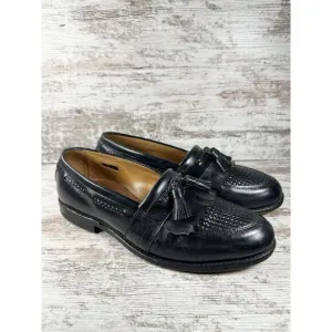 Men's Allen Edmonds 'Cody' Black Woven Leather Kiltie Tassel Loafers Sz 12D