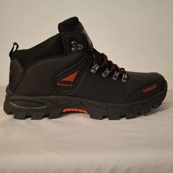 Men's Black and Red Men's Hiking Boots