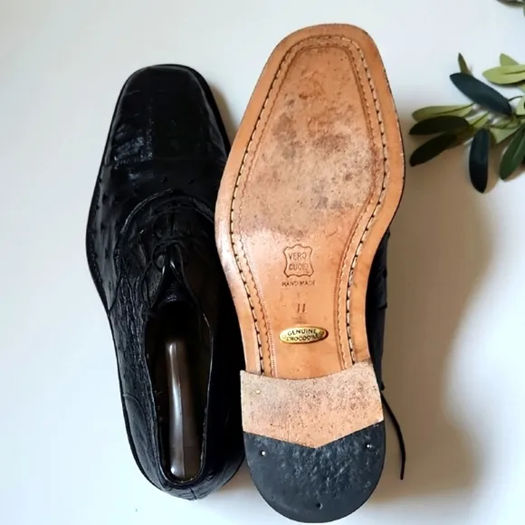 Men's Black Leather Dress Shoes