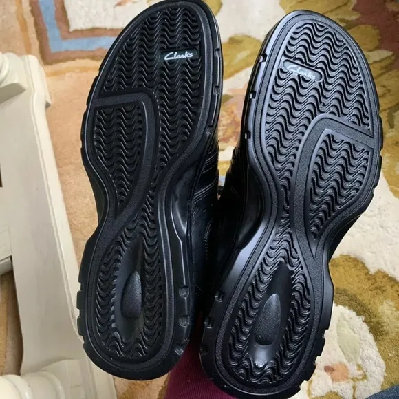 Mens Clark Black Casual Dress Shoes Laces Size 8