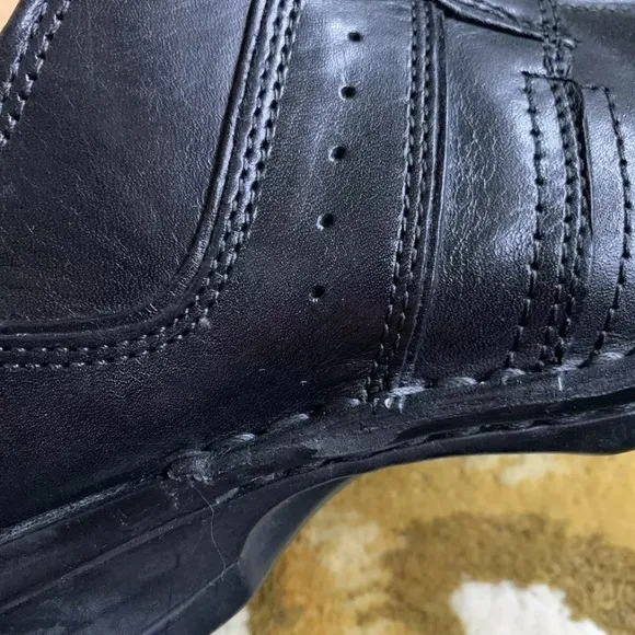 Mens Clark Black Casual Dress Shoes Laces Size 8