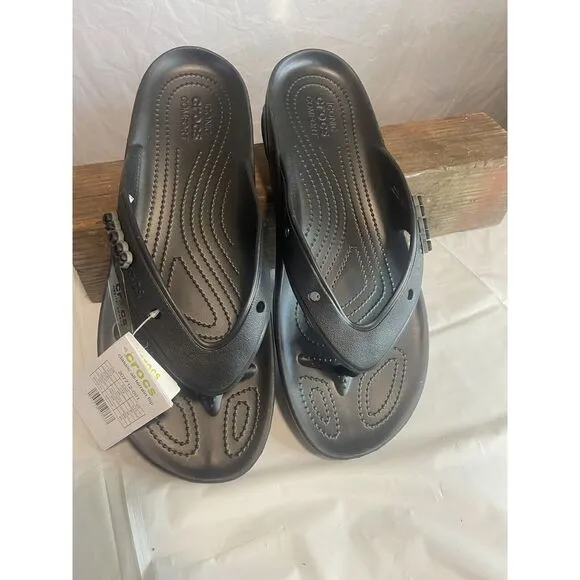 Men's Classic All Terrain Flip Flops- NWT-Black-Size 12-Amazing Year Round Shoes