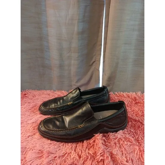 Men's Cole Haan Black Leather Driving Loafers With Grip Bottoms Size 13N