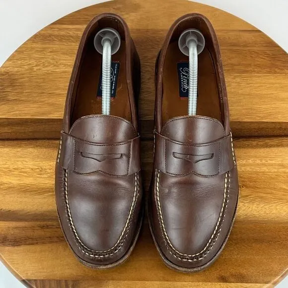 Mens Cole Haan Pinch Made in USA Brown‎ Leather Penny Loafers Shoes Size 11.5 M