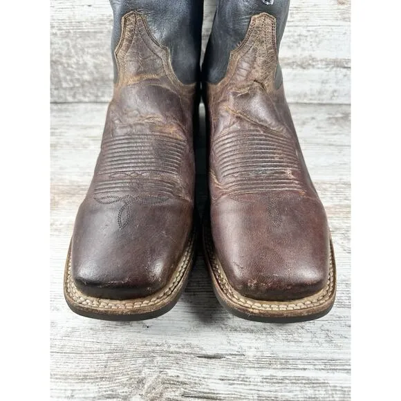Men's Dan Post 'Thin Blue Line' Back The Blue Police Western Brown Boots Sz 13D