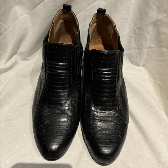 Men’s Genuine Giorgio Brutini Snake Skin Black Dress ankle boots Size 10M