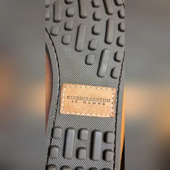 Men's GIORGIO BRUTINI Le Glove 8.5 Tan Basket Weave Leather Upper  Loafers Shoe