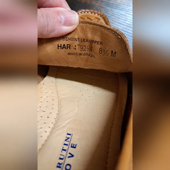 Men's GIORGIO BRUTINI Le Glove 8.5 Tan Basket Weave Leather Upper  Loafers Shoe