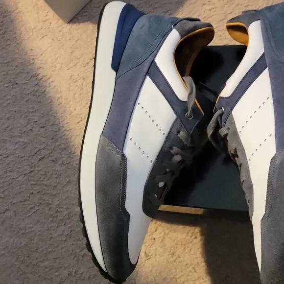 Men's Gray and White Sneakers