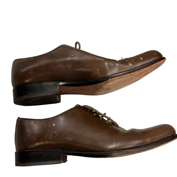 Men’s John Fluevog Brown Leather Derby Dress Shoes
